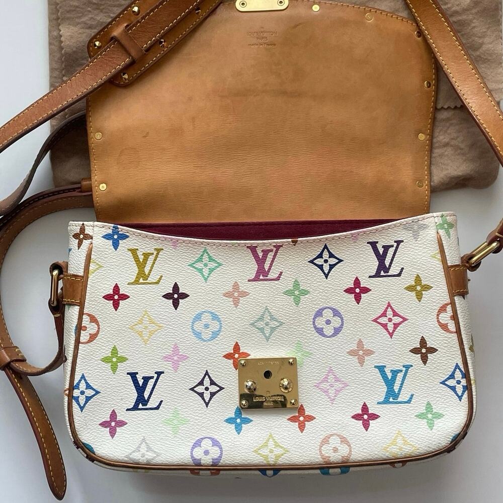 Louis Vuitton Murakami White Multicolor Monogram Sologne Shoulder Bag - Picture 13 of 16